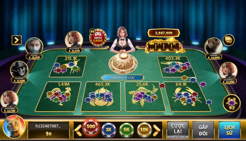 Giao diện đặt cược trong game