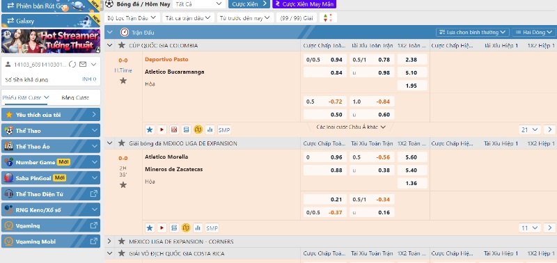 Các sản phẩm cược tại O thể thao cực hấp dẫn