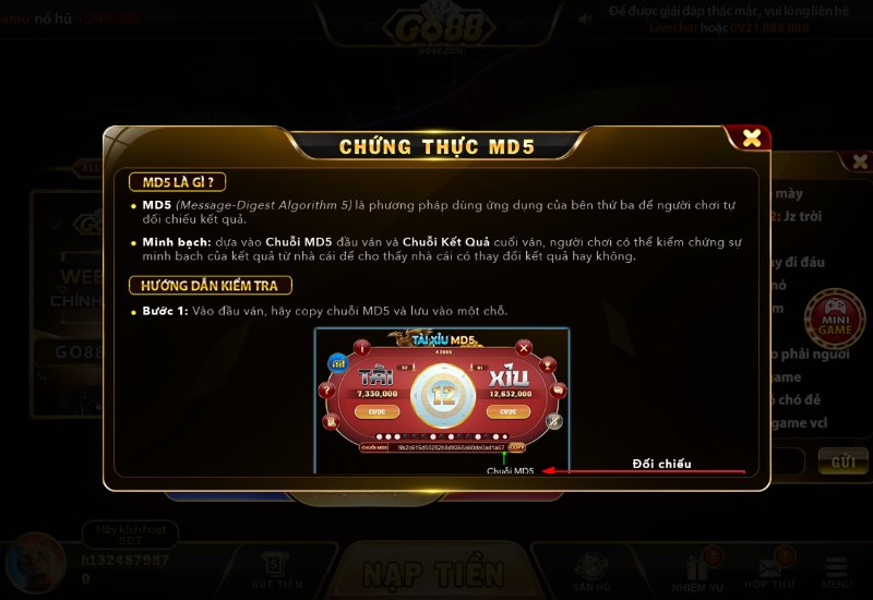 Chứng thực MD5 kiểm chứng sự minh bạch và an toàn nhất cho người chơi