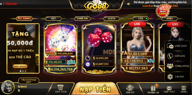 Điều kiện điều khoản nạp tiền tại cổng game GO88