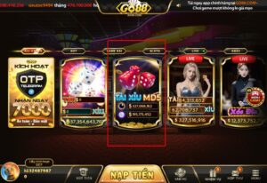 Giao diện trò chơi Tài xỉu MD5 tại cổng game Go88