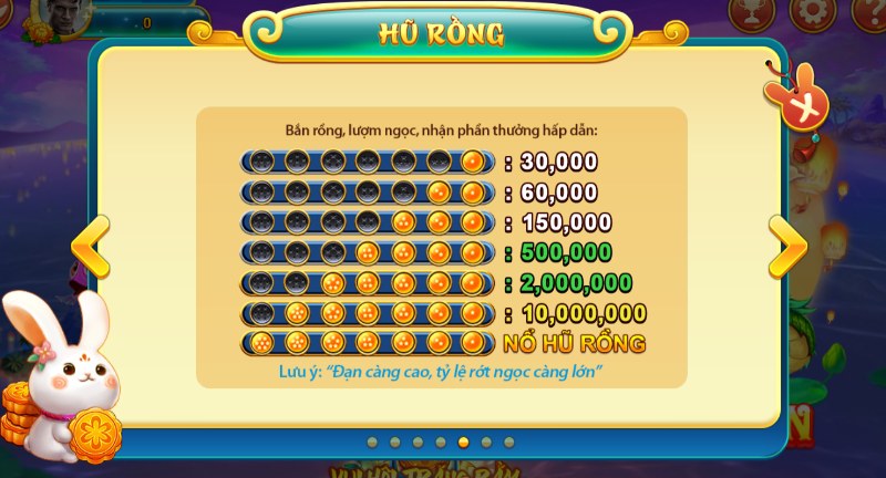 Săn đủ 7 viên ngọc để nhận tiền thưởng hũ rồng