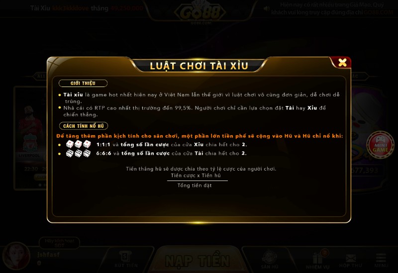 Luật chơi chi tiết nhất - Cổng game số 1 Việt Nam Go88