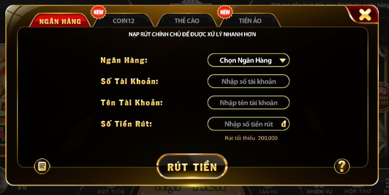 Rút tiền qua ngân hàng
