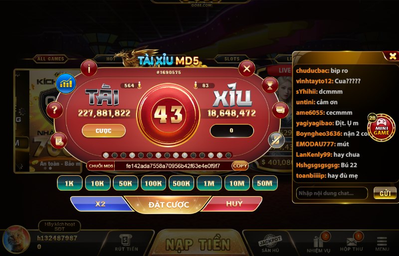 Nhiều tính năng trong bàn cược dành cho người chơi