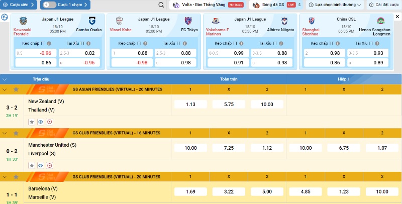 K thể thao có hệ thống kèo đa dạng bậc nhất